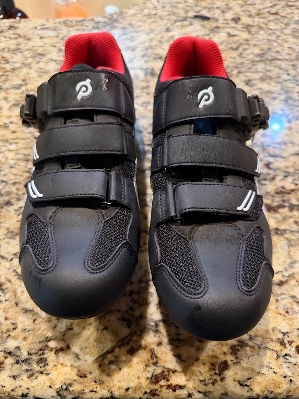 Peloton Black Cycling Sneakers with Red Lining size 40 barely worn euc